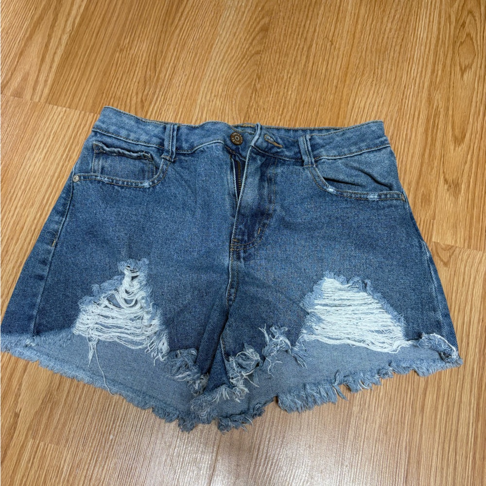 Sincerely Jules Blue Distressed Jean Shorts